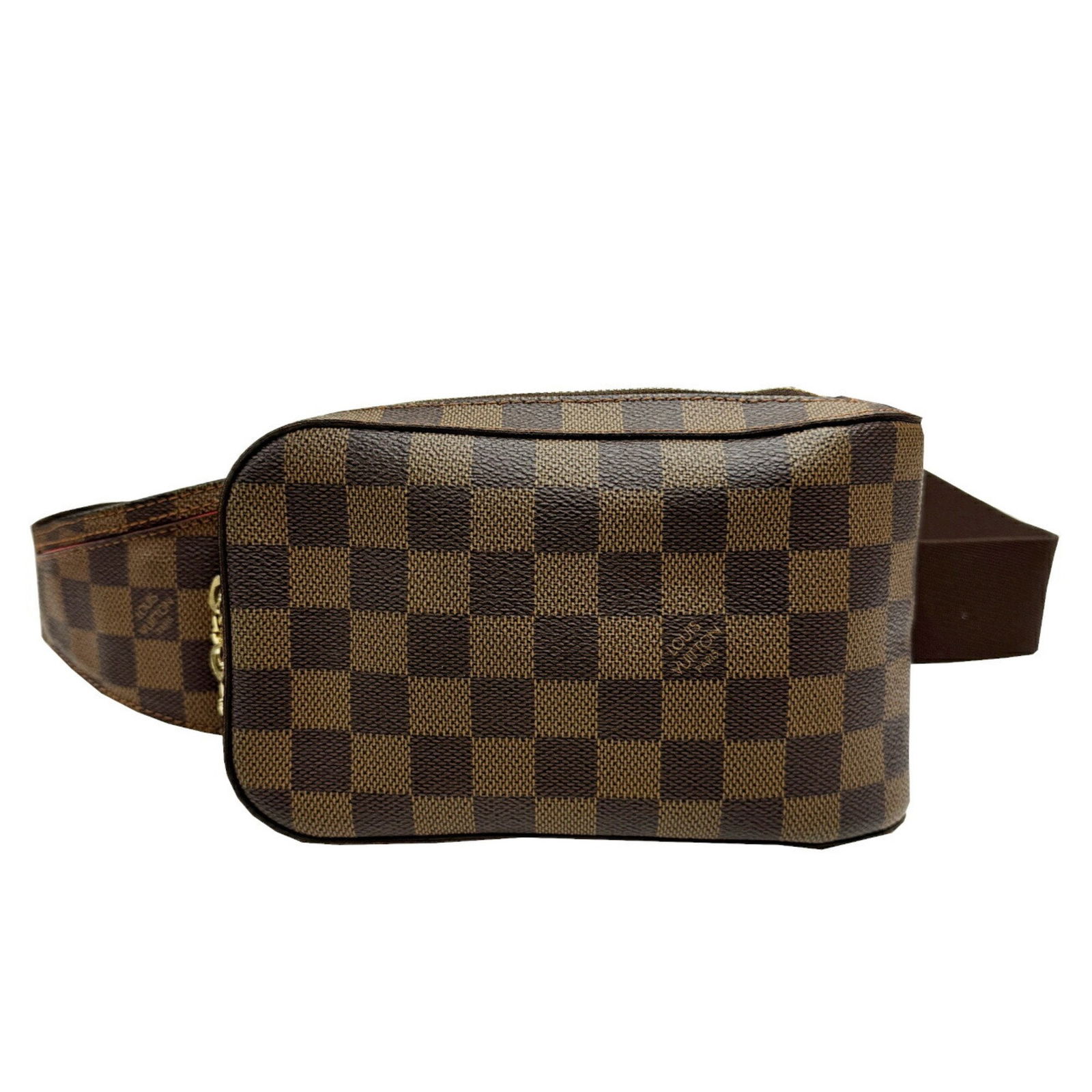 Louis Vuitton Geronimos Brown Canvas Belt Bag France: Louis Vuitton Geronimos Brown Canvas Belt Bag France This Louis Vuitton Geronimos bag features a brown canvas exterior with subtle signs of use, including slight loss of shape, minor scratches, and li