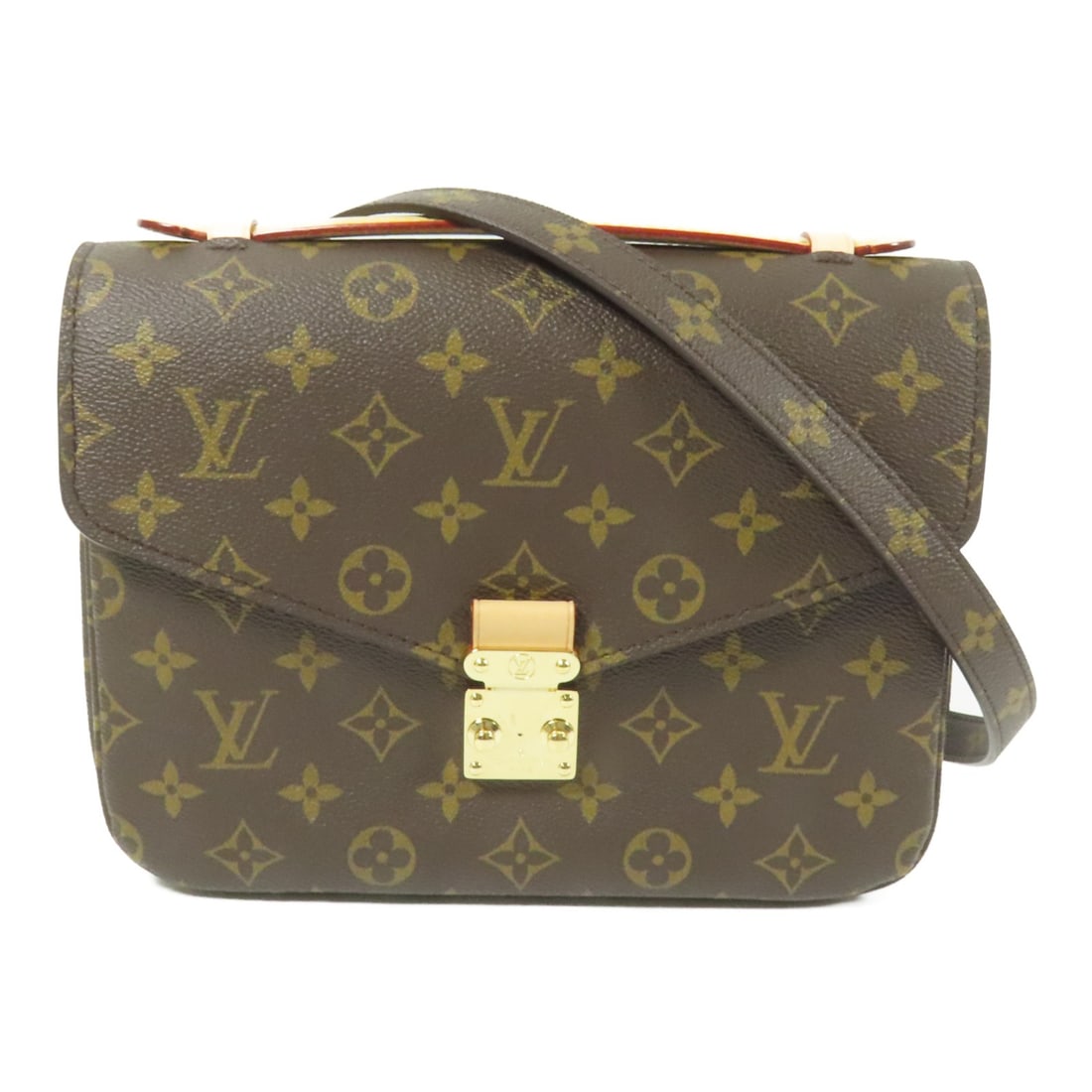 LOUIS VUITTON Pochette Metis MM 2 Way Bag Monogram Brown GHW M44875: LOUIS VUITTON Pochette Metis MM 2 Way Bag Monogram Brown GHW M44875 Introducing the Louis Vuitton Pochette Metis MM 2 Way Bag, a stylish and versatile accessory crafted from durable PVC coated canvas.