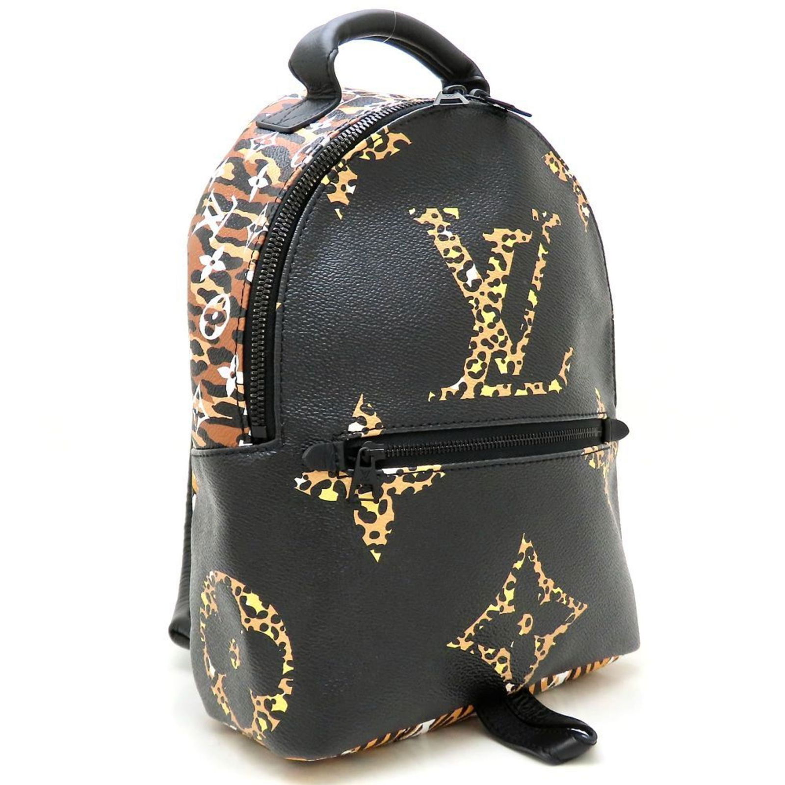 Palm Springs Backpack by Louis Vuitton Black Canvas 30cm: Palm Springs Backpack by Louis Vuitton Black Canvas 30cm This Louis Vuitton Palm Springs backpack features a black canvas exterior and is designed for unisex use. The bag shows minor signs of previous