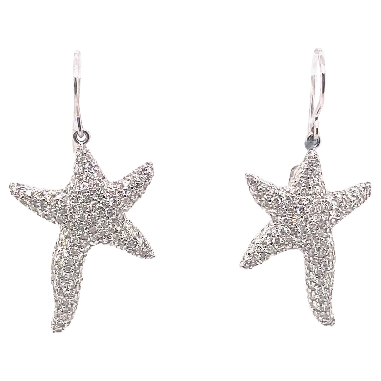 4.58ct Diamond Starfish Earrings in 18k White Gold GIA Appraisal (1 of 5)