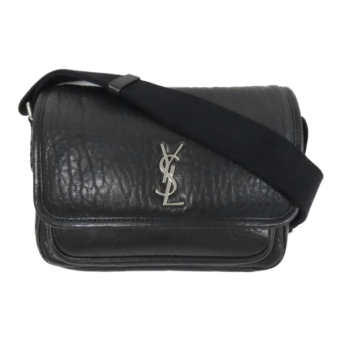 SAINT LAURENT Niki Messenger Shoulder Bag Black Lambskin Leather: SAINT LAURENT Niki Messenger Shoulder Bag Black Lambskin Leather Elevate your style with this Saint Laurent Niki Messenger Shoulder Bag, meticulously crafted from luxurious lambskin leather in a class