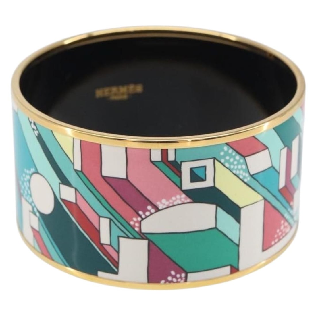 Hermes Emile TGM Multicolor Metal Bangle Bracelet from France: Hermes Emile TGM Multicolor Metal Bangle Bracelet from France This Hermes Emile TGM bangle features a multicolor design crafted from metal. Made in France, the bracelet is in un-used condition with no