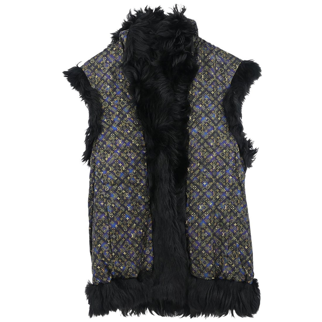 Louis Vuitton Vintage Black Reversible Fur Vest Size 34 (1 of 10)