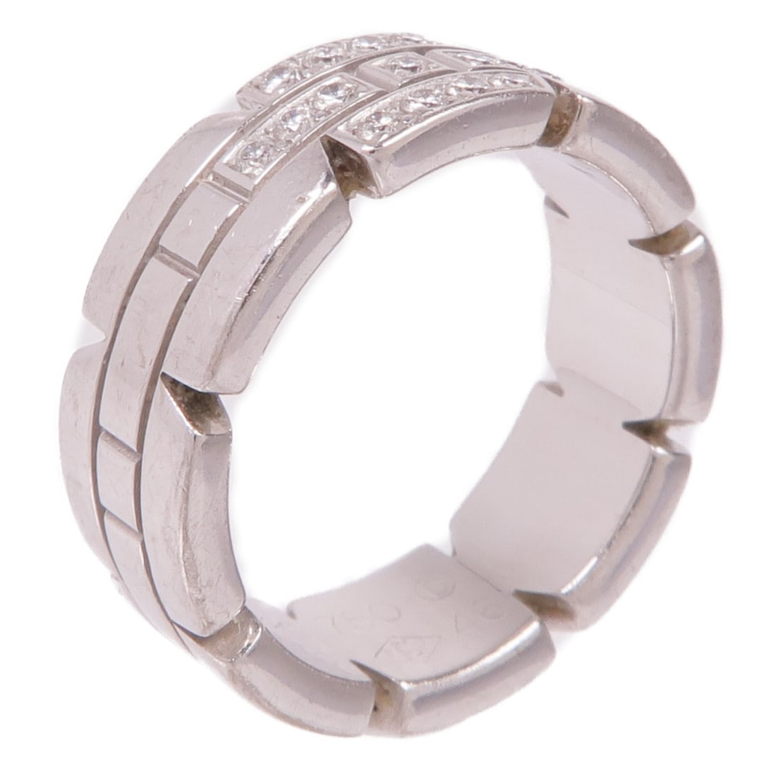 CARTIER 18K White Gold Ring Size 3.75 France: CARTIER 18K White Gold Ring Size 3.75 France This elegant CARTIER ring is crafted from 18K white gold, showcasing a beautiful silver color. With a size of 3.75 (US), this piece is designed for regular