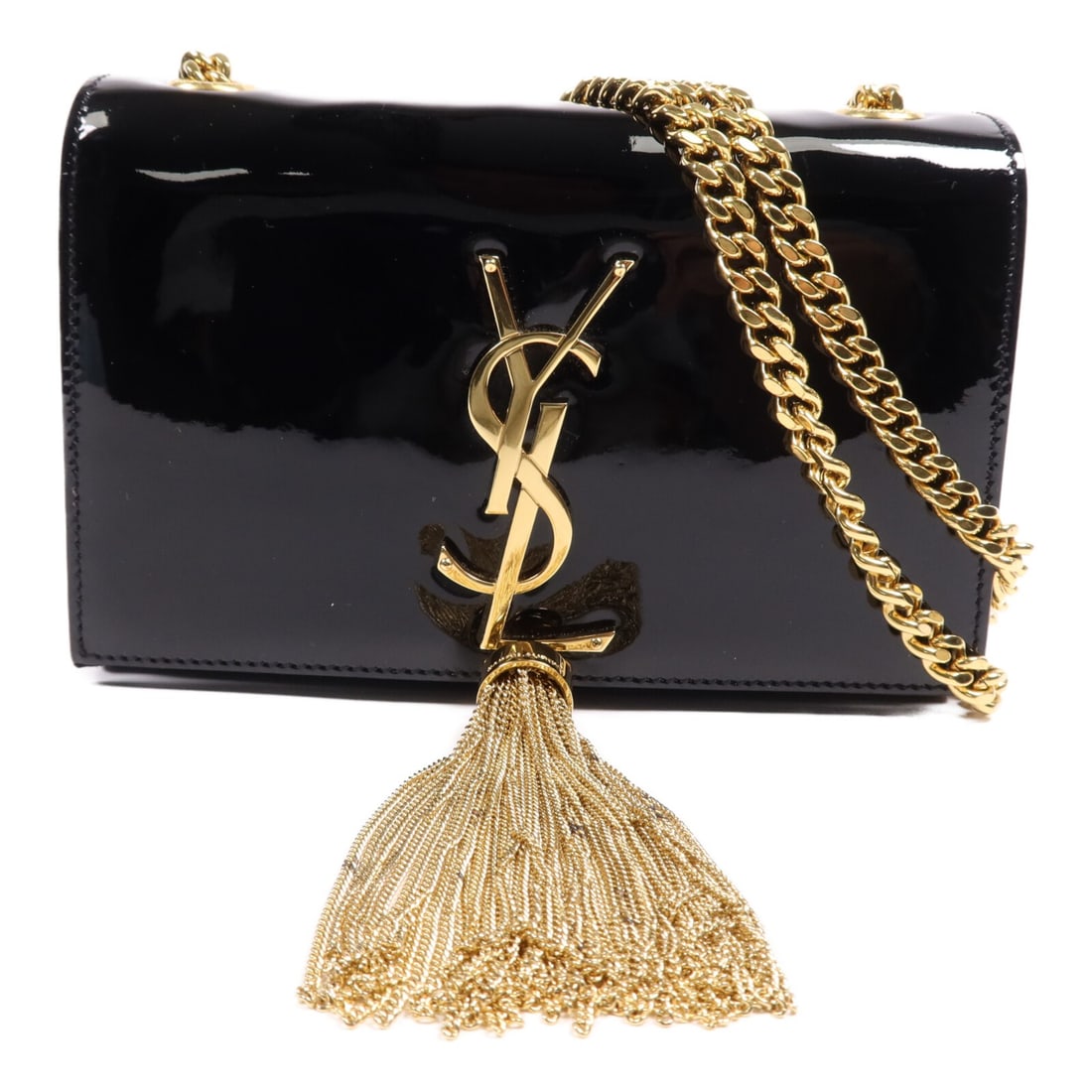 Yves Saint Laurent Kate Small Shoulder Bag Black Patent Leather: Yves Saint Laurent Kate Small Shoulder Bag Black Patent Leather Elevate your style with the SAINT LAURENT Kate Small Shoulder Bag, a chic accessory crafted from luxurious black patent leather. This el