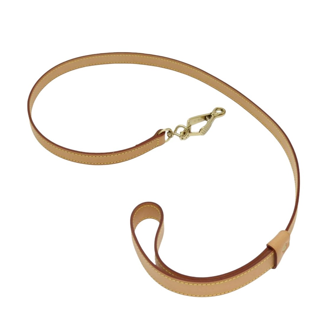 LOUIS VUITTON Less Baxter MM Dog Leash Leather Beige M58051 Auth (1 of 10)