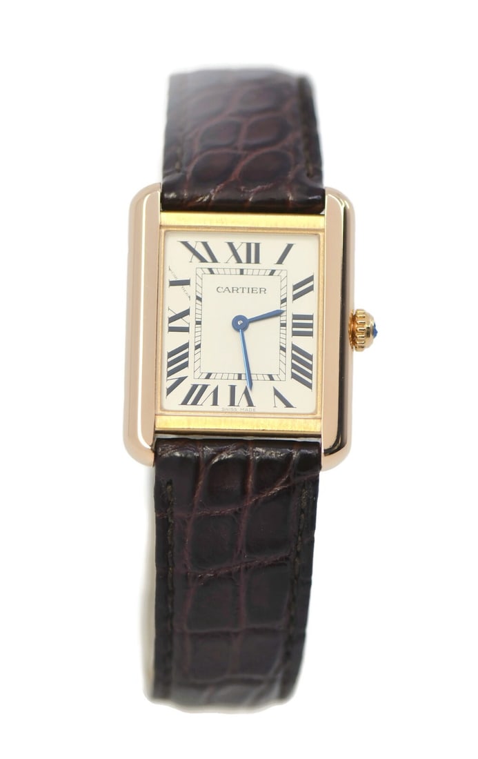 Cartier Tank Solo 18K Rose Gold Stainless Steel Watch W5200024 with Box (1 of 5)