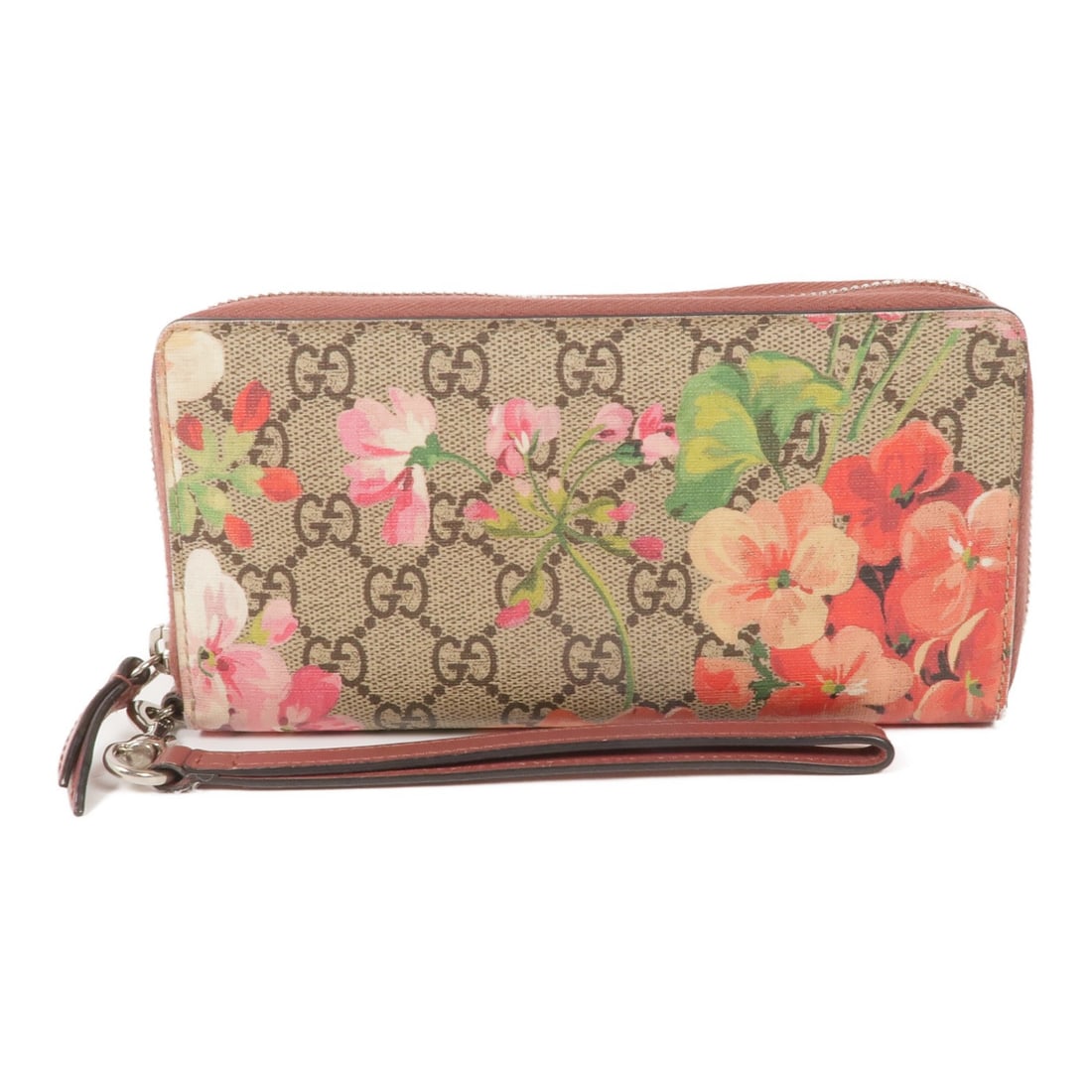 GUCCI Brown Red Coated Canvas Zipper Long Wallet SHW (1 of 18)