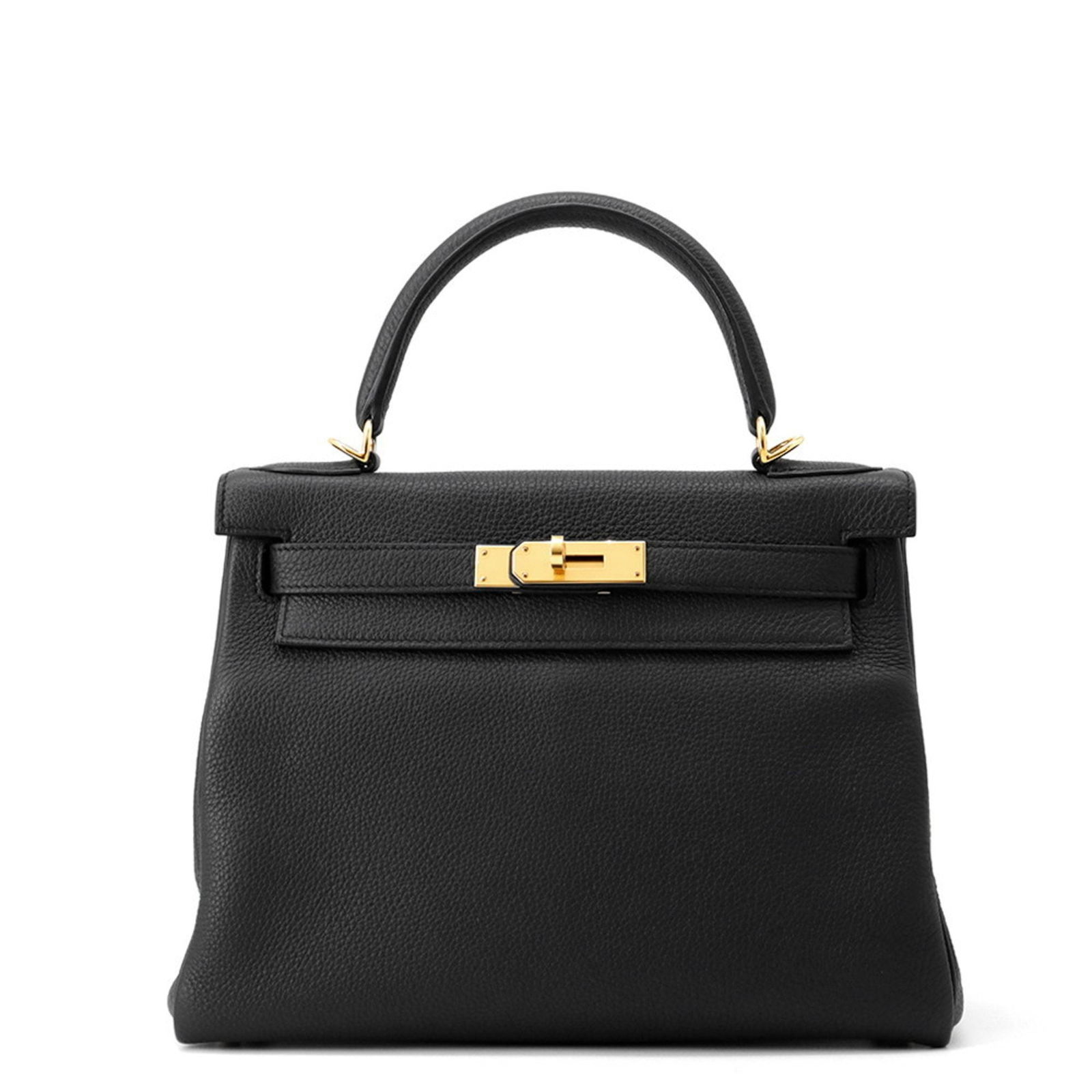 Black Leather Hermes Kelly 28 Handbag from France: Black Leather Hermes Kelly 28 Handbag from France This Hermes Kelly 28 handbag features a classic black leather exterior and is designed for women. It is crafted in France and offers a timeless silhou