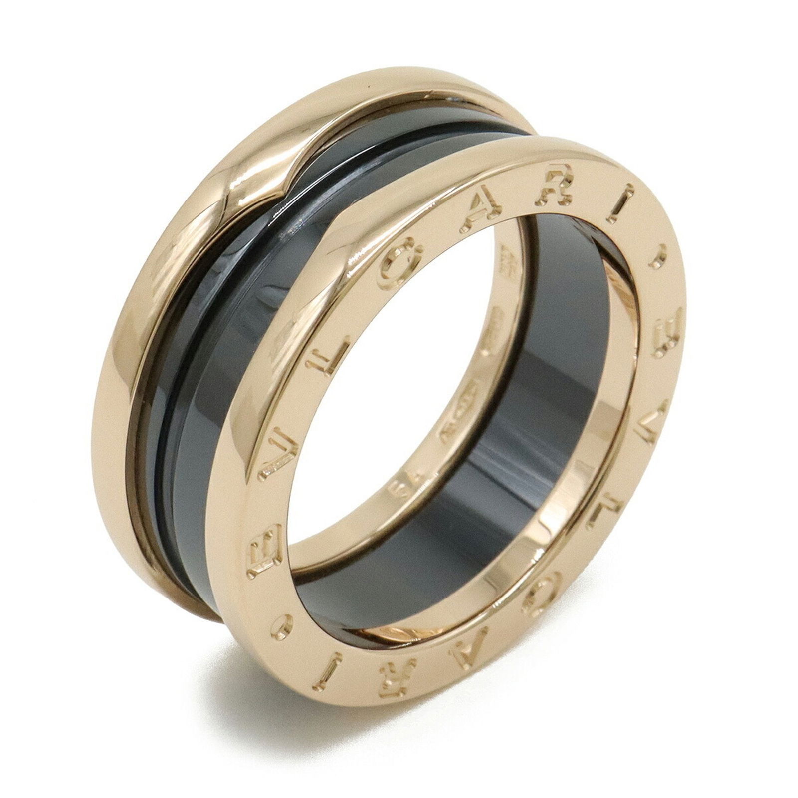 Rose Gold B-ZERO Band Size 54 by Bulgari: Rose Gold B-ZERO Band Size 54 by Bulgari This Bulgari B-ZERO ring is crafted from rose gold and features a gold color finish. It is a size 54 (equivalent to 7) and is suitable for all genders. Made in