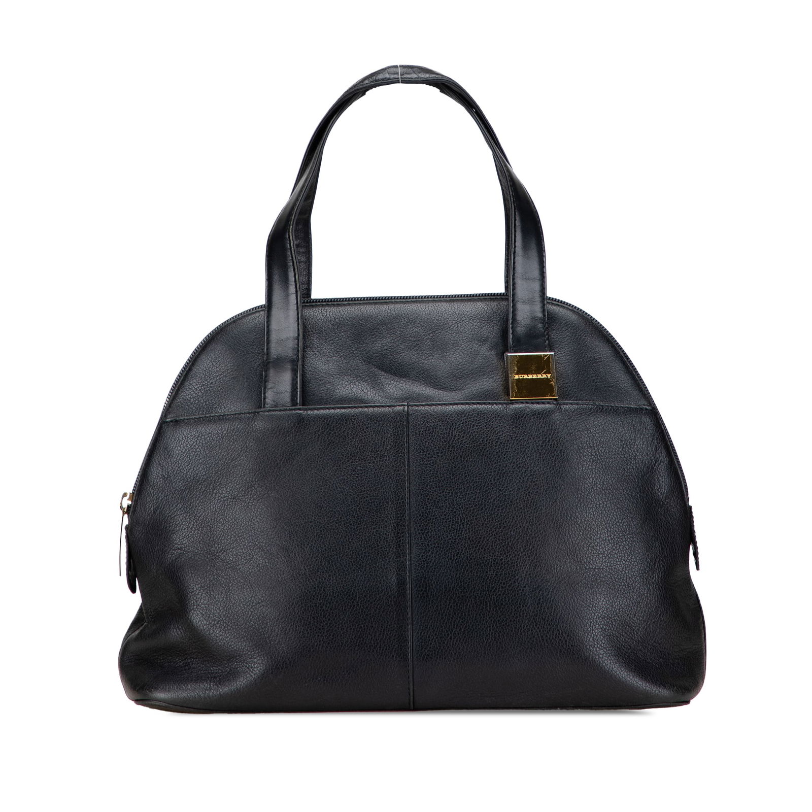 Burberry Black Leather Dome Handbag with Zip Closure (1 of 11)