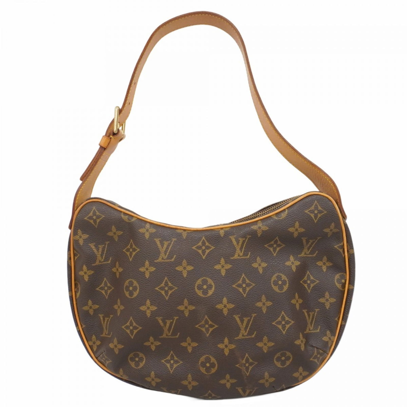 Louis Vuitton Croissant Brown Canvas Shoulder Bag France: Louis Vuitton Croissant Brown Canvas Shoulder Bag France This Louis Vuitton Croissant handbag features a classic brown canvas exterior with a curved silhouette. Designed for women, it is crafted in Fr