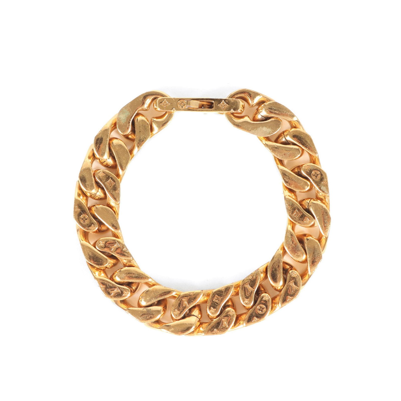 Louis Vuitton Monogram Chain Gold Plated Bracelet 20.3 cm (1 of 1)