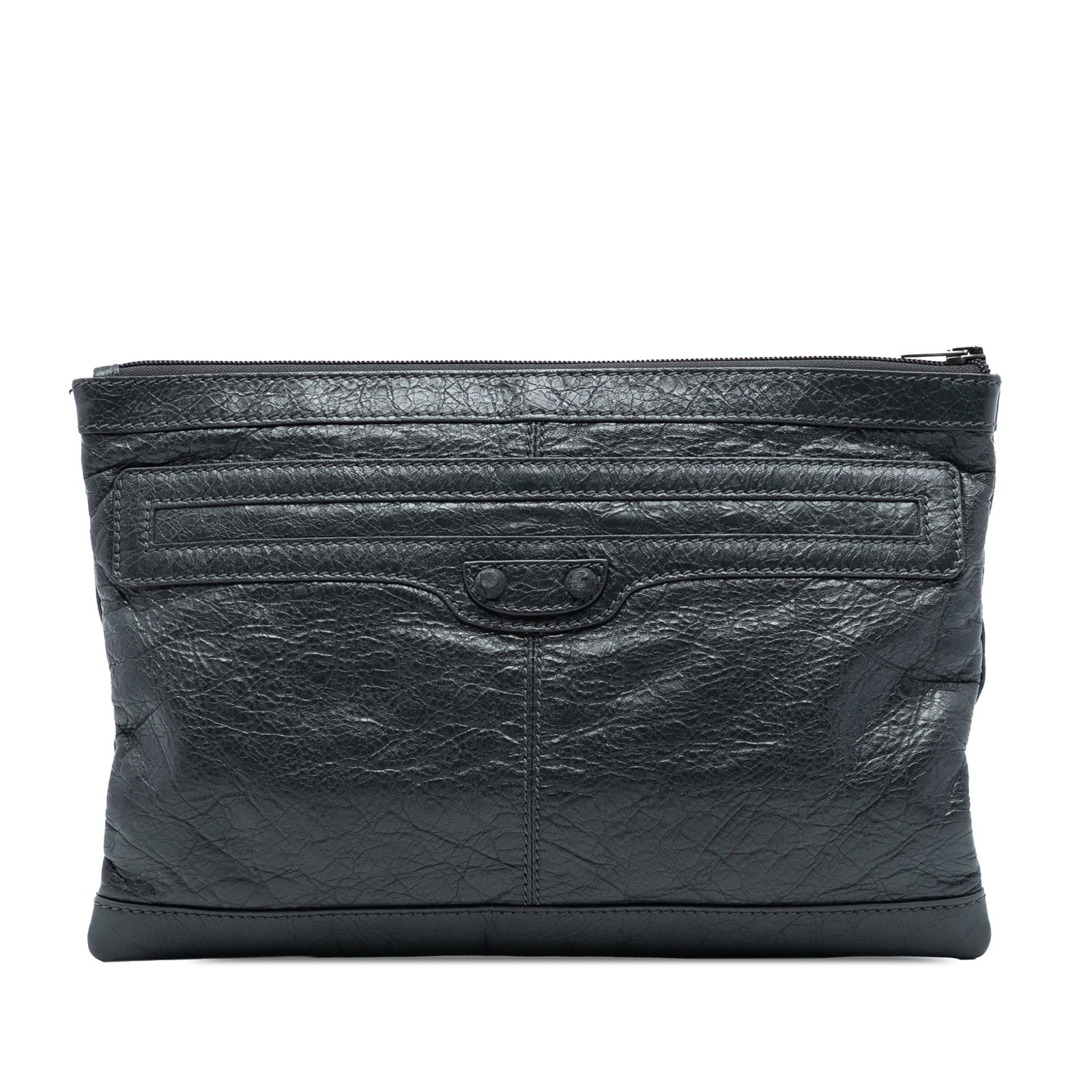 Balenciaga Black Lambskin Motocross Classic Clip Clutch Bag: Balenciaga Black Lambskin Motocross Classic Clip Clutch Bag Introducing the Balenciaga Lambskin Motocross Classic Clip Clutch, a stylish and functional accessory designed for the modern individual. Th