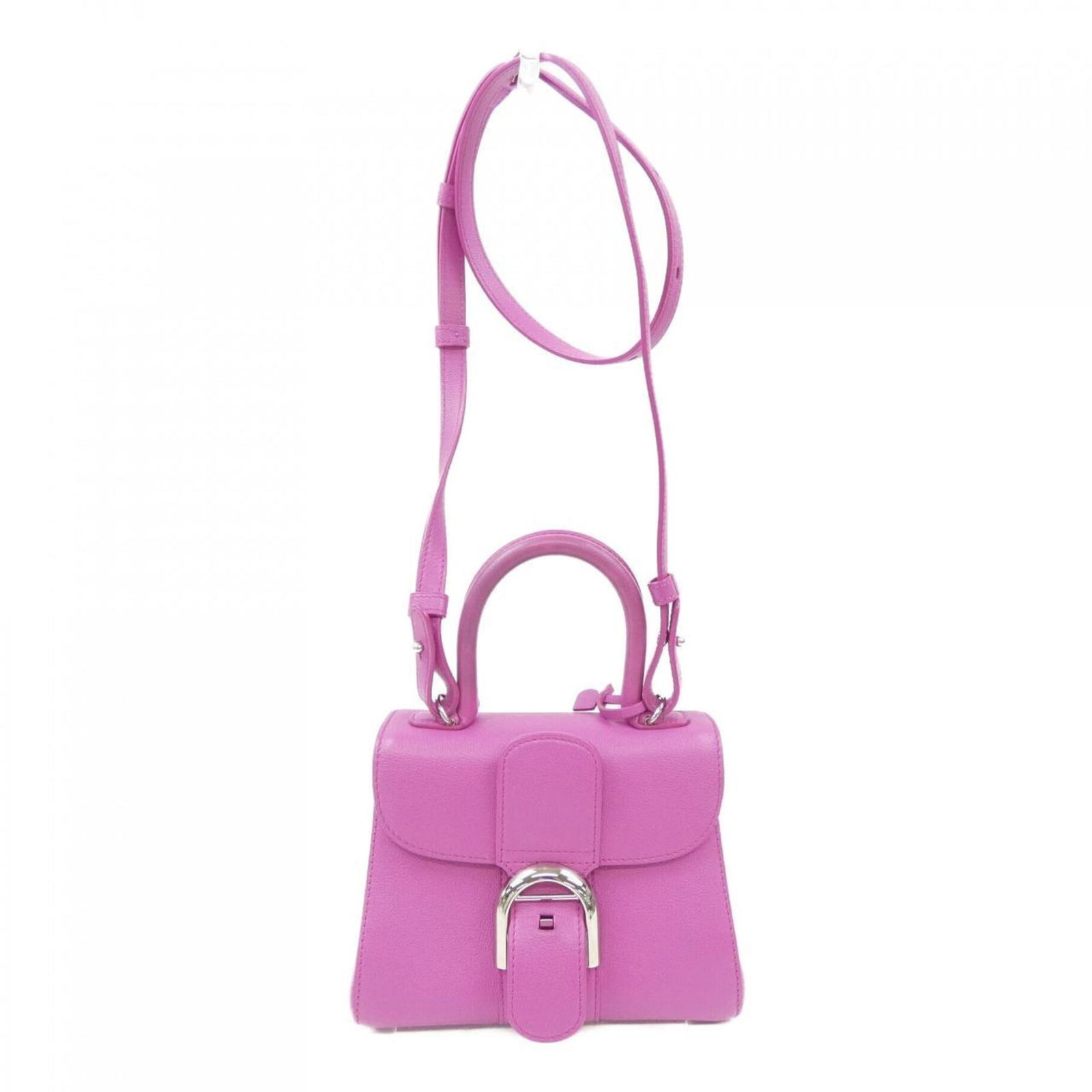 Pink Leather Brillant Top Handle Bag by Delvaux France: Pink Leather Brillant Top Handle Bag by Delvaux France This Delvaux Brillant handbag features a pink leather exterior and is designed for women. It is crafted in France and showcases the brand's signa