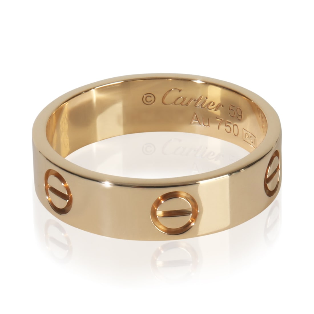 Cartier Love Collection 18k Yellow Gold Unisex Ring With Papers Size 8.75: Cartier Love Collection 18k Yellow Gold Unisex Ring With Papers Size 8.75 This Cartier Love Ring is crafted from 18k yellow gold and is part of the iconic Love collection. Designed for a unisex fit, t