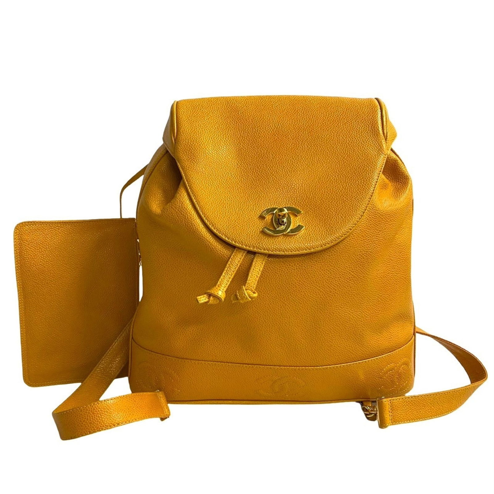 Yellow Leather Chanel Triple Coco Tote Bag 33cm: Yellow Leather Chanel Triple Coco Tote Bag 33cm The Chanel Triple Coco is a women's handbag crafted from yellow leather. This Italian-made bag features dimensions of 33cm x 31.5cm x 10cm (12.99'' x 12