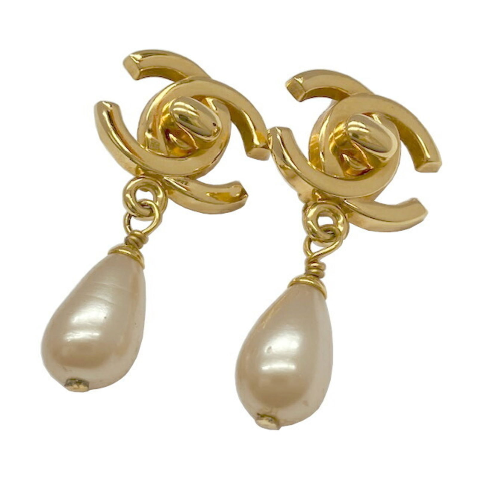 Gold Plated Brooch Chanel Coco Mark 44mm x 22mm from France (1 of 1)