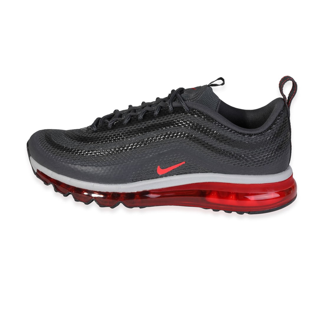 Nike Air Max 97-2013 Hyperfuse Black Crimson Sneakers Size 8: Nike Air Max 97-2013 Hyperfuse Black Crimson Sneakers Size 8 Elevate your sneaker game with the Nike Air Max 97-2013 Hyperfuse 'Black Crimson'. Designed for both style and performance, these men's run