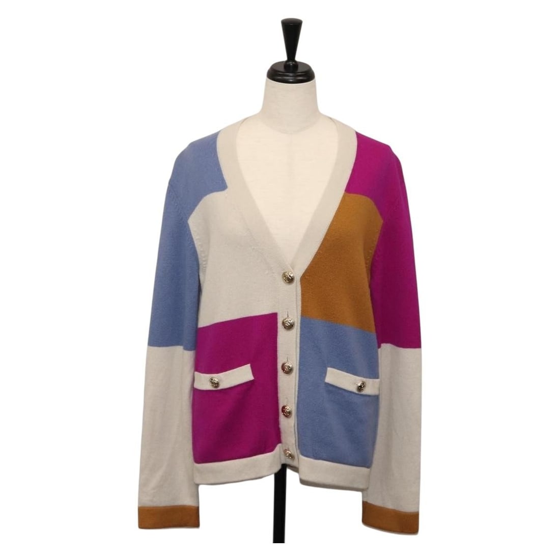 Chanel Multicolor Cashmere Cardigan Jacket with CC Button Detail (1 of 15)