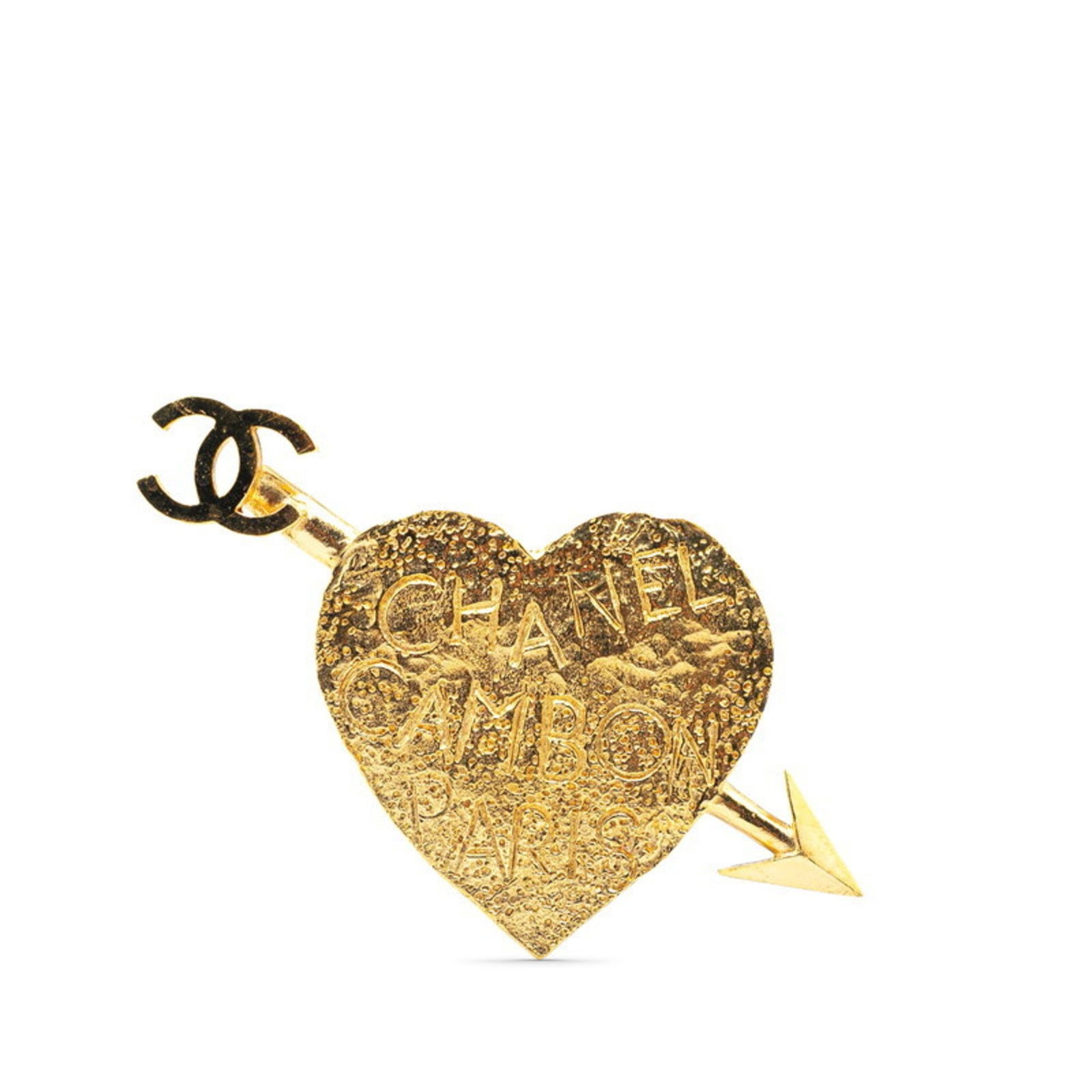 Chanel Coco Mark Gold Plated Brooch 5.31cm x 10.25cm France: Chanel Coco Mark Gold Plated Brooch 5.31cm x 10.25cm France This Chanel Coco Mark accessory is crafted from gold-plated material and features a gold color. Designed for women, it was made in France an