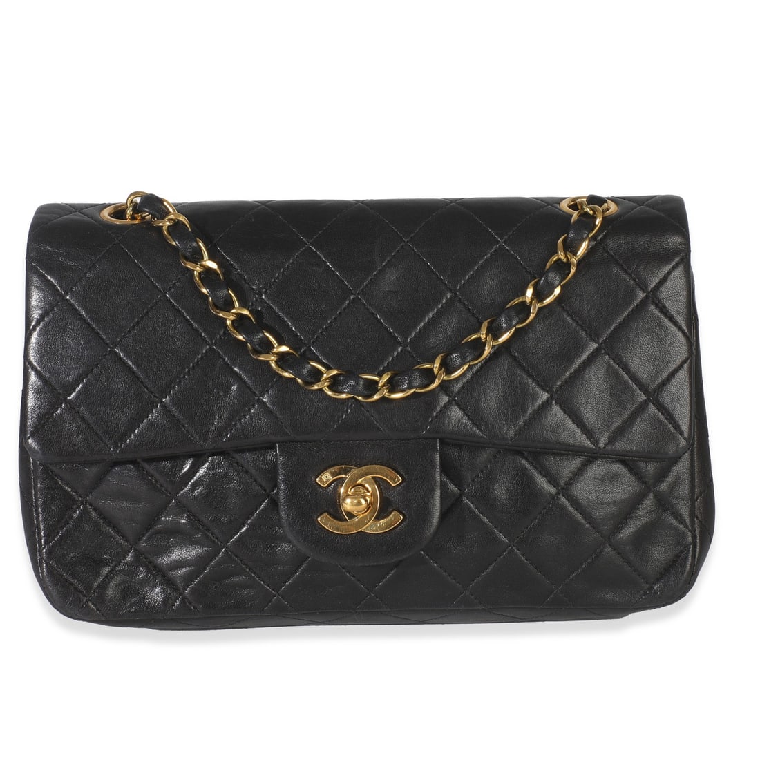 Chanel Vintage 24k Black Quilted Medium Classic Flap Bag: Chanel Vintage 24k Black Quilted Medium Classic Flap Bag Elevate your style with this authentic Chanel Vintage Black Quilted Medium Classic Double Flap Bag, manufactured in France between 1994 and 199