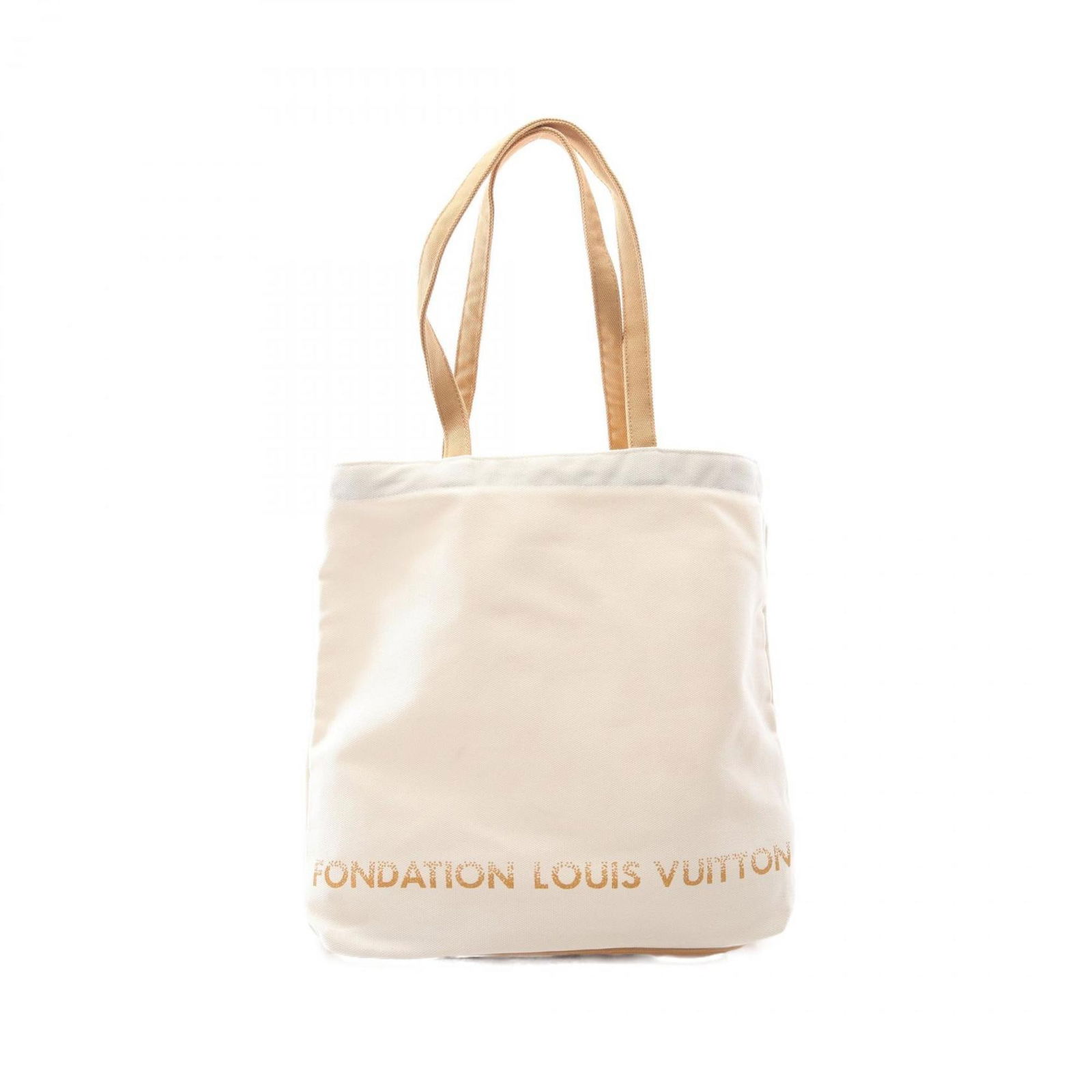Ecru Canvas Fondation Tote by Louis Vuitton 36cm: Ecru Canvas Fondation Tote by Louis Vuitton 36cm This Louis Vuitton Fondation tote bag is crafted from ecru canvas and designed for women. It features spacious dimensions, making it ideal for everyday