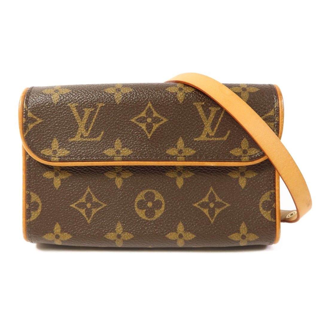 LOUIS VUITTON Pochette Florentine Waist Bag M51855 Monogram Brown GHW: LOUIS VUITTON Pochette Florentine Waist Bag M51855 Monogram Brown GHW Discover the timeless elegance of the LOUIS VUITTON Pochette Florentine Waist Bag, a chic accessory crafted from durable PVC coate