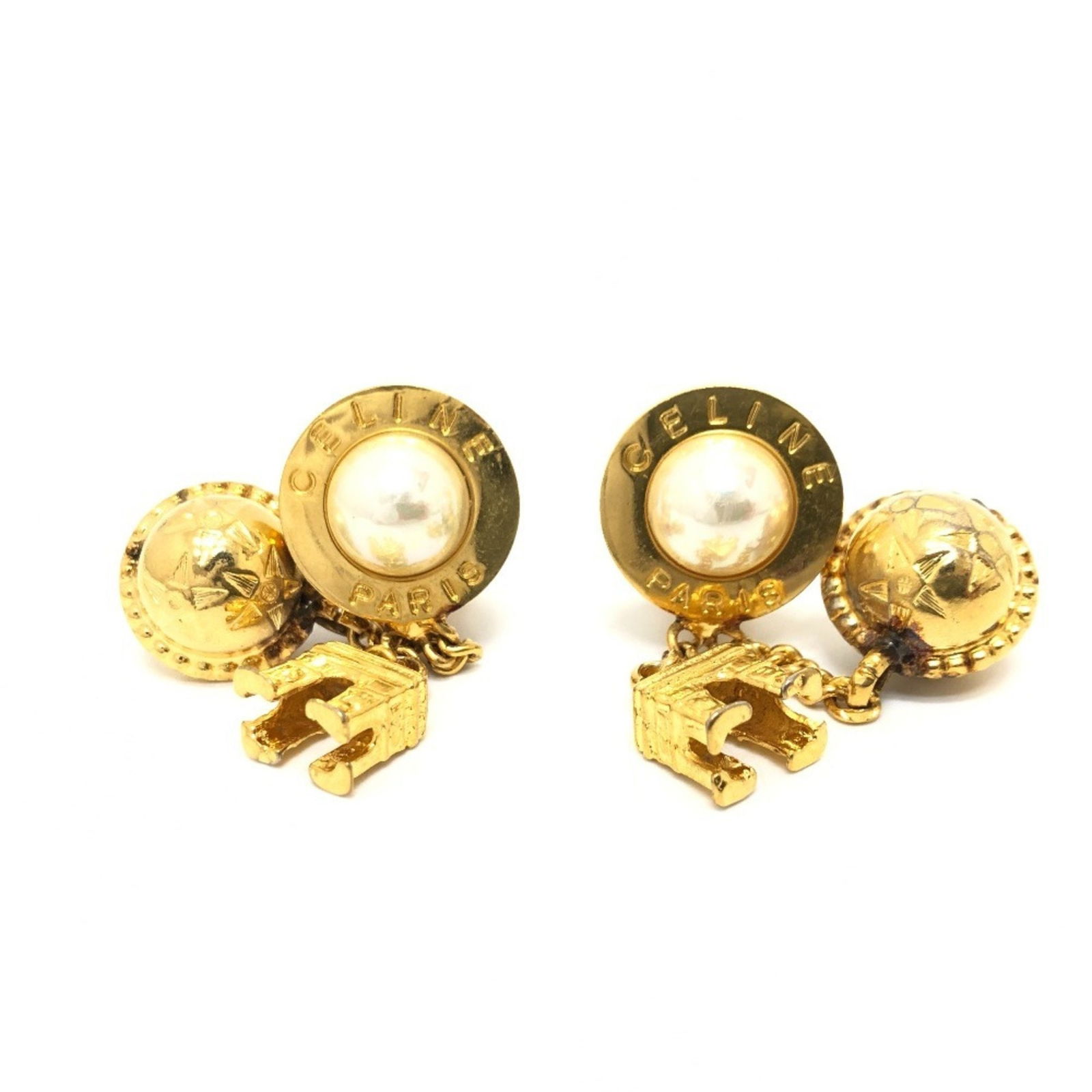 Gold Metal Italian Earrings by Celine for Women (1 of 1)
