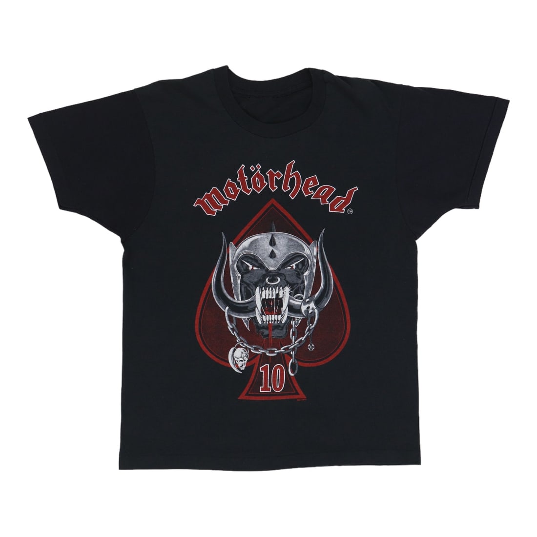 Vintage 1985 Motorhead Tenth Anniversary Tour Black Poly Cotton Shirt: Vintage 1985 Motorhead Tenth Anniversary Tour Black Poly Cotton Shirt This is an original vintage 1985 Motorhead 10th Anniversary Tour shirt featuring front and back graphics. The shirt is made from a