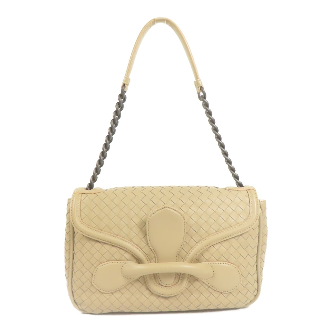 Bottega Veneta Intrecciato Leather Shoulder Bag Beige: Bottega Veneta Intrecciato Leather Shoulder Bag Beige This Bottega Veneta shoulder bag showcases the brand's signature Intrecciato leather in a sophisticated beige hue. Crafted in Italy, this bag comb