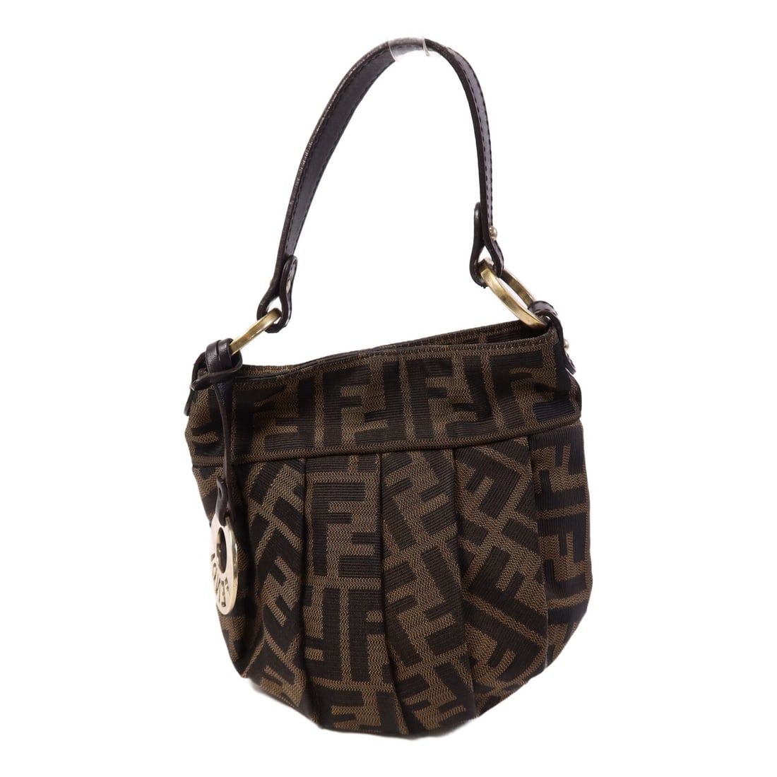 Fendi Brown Canvas Handbag with Gold Tone Hardware Model 8BK044 (1 of 13)