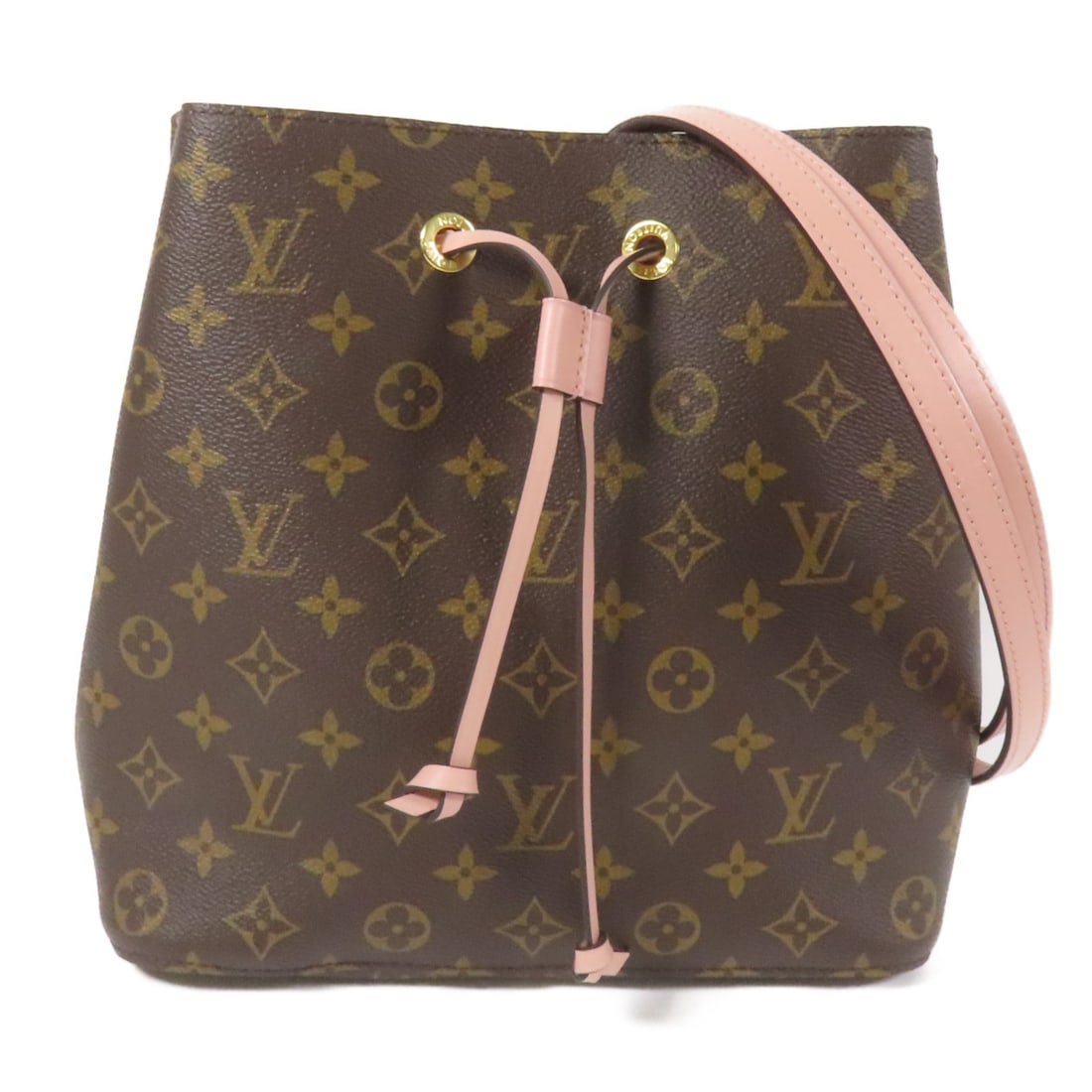 LOUIS VUITTON Neo Noe 2way Shoulder Bag M44022 Monogram Brown Pink: LOUIS VUITTON Neo Noe 2way Shoulder Bag M44022 Monogram Brown Pink This stylish Louis Vuitton Neo Noe 2way Shoulder Bag is a perfect blend of luxury and functionality. Crafted from high-quality PVC co