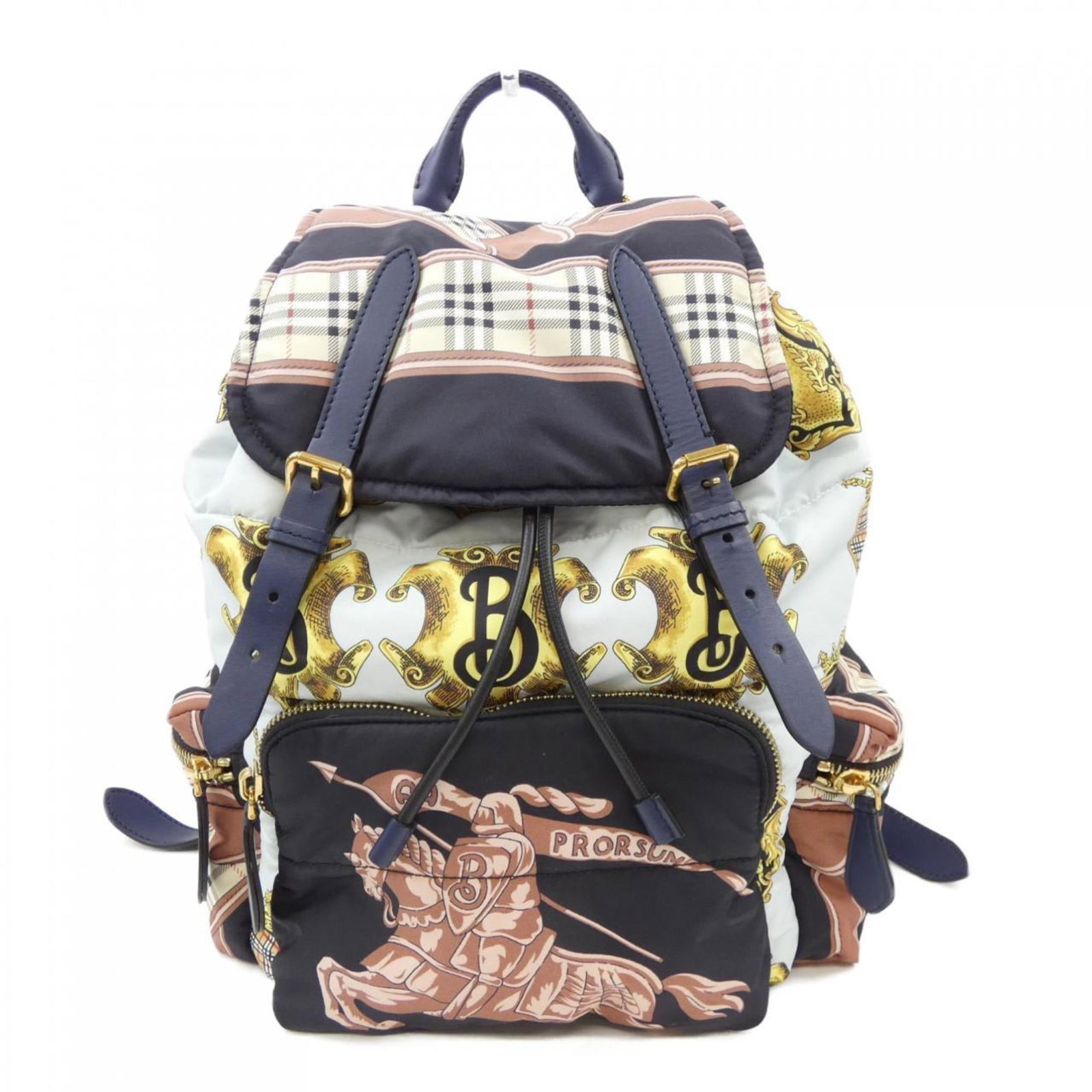 Multicolour Synthetic Prorsum Tote by Burberry: Multicolour Synthetic Prorsum Tote by Burberry This Burberry Prorsum bag is crafted from multicolour synthetic material and designed for women. It features a spacious interior with minor stains, sligh