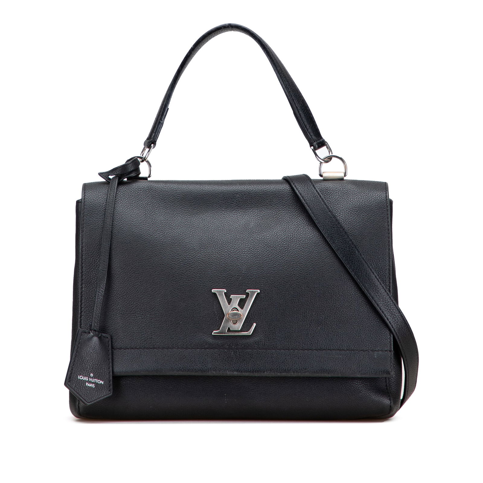 Louis Vuitton Black Leather Lockme II Bag with Twist Lock (1 of 10)