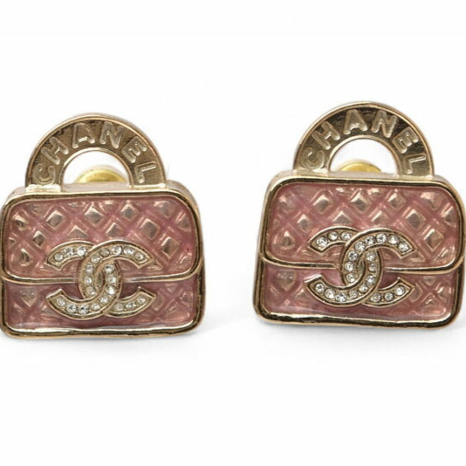 Chanel Silver and Gold Tone Earrings 16mm from France: Chanel Silver and Gold Tone Earrings 16mm from France Chanel gold-colored earrings crafted from silver, designed for women. Made in France, these earrings measure 16.00mm x 16.00mm (0.63'' x 0.63'').