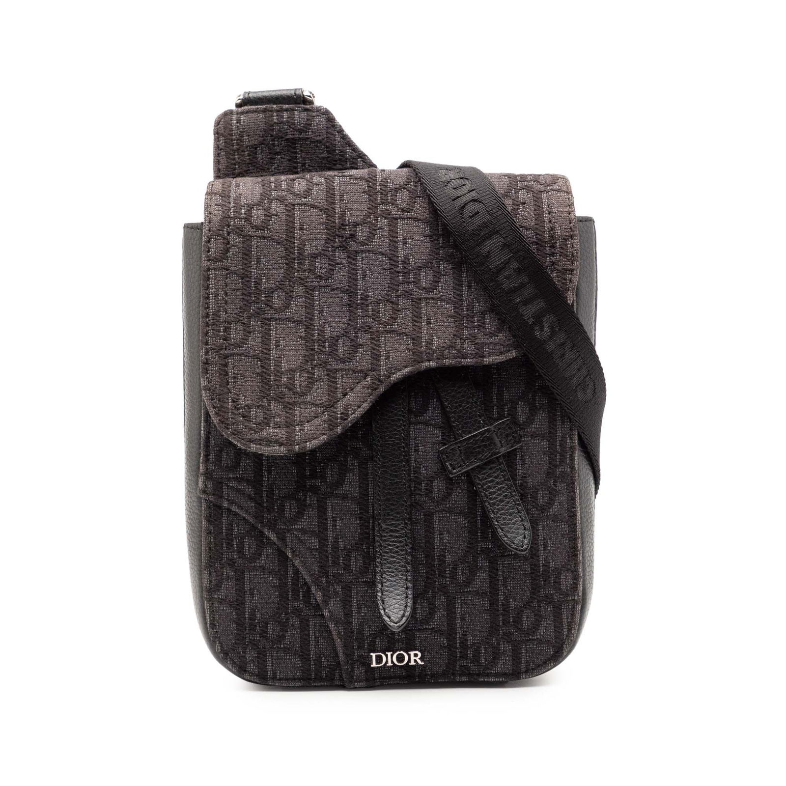 Dior Saddle Pouch Oblique Canvas Crossbody Bag with Leather Trim: Dior Saddle Pouch Oblique Canvas Crossbody Bag with Leather Trim The Dior Oblique Canvas Saddle Pouch Crossbody features a canvas body with leather trim, an adjustable flat strap, a front flap with ma