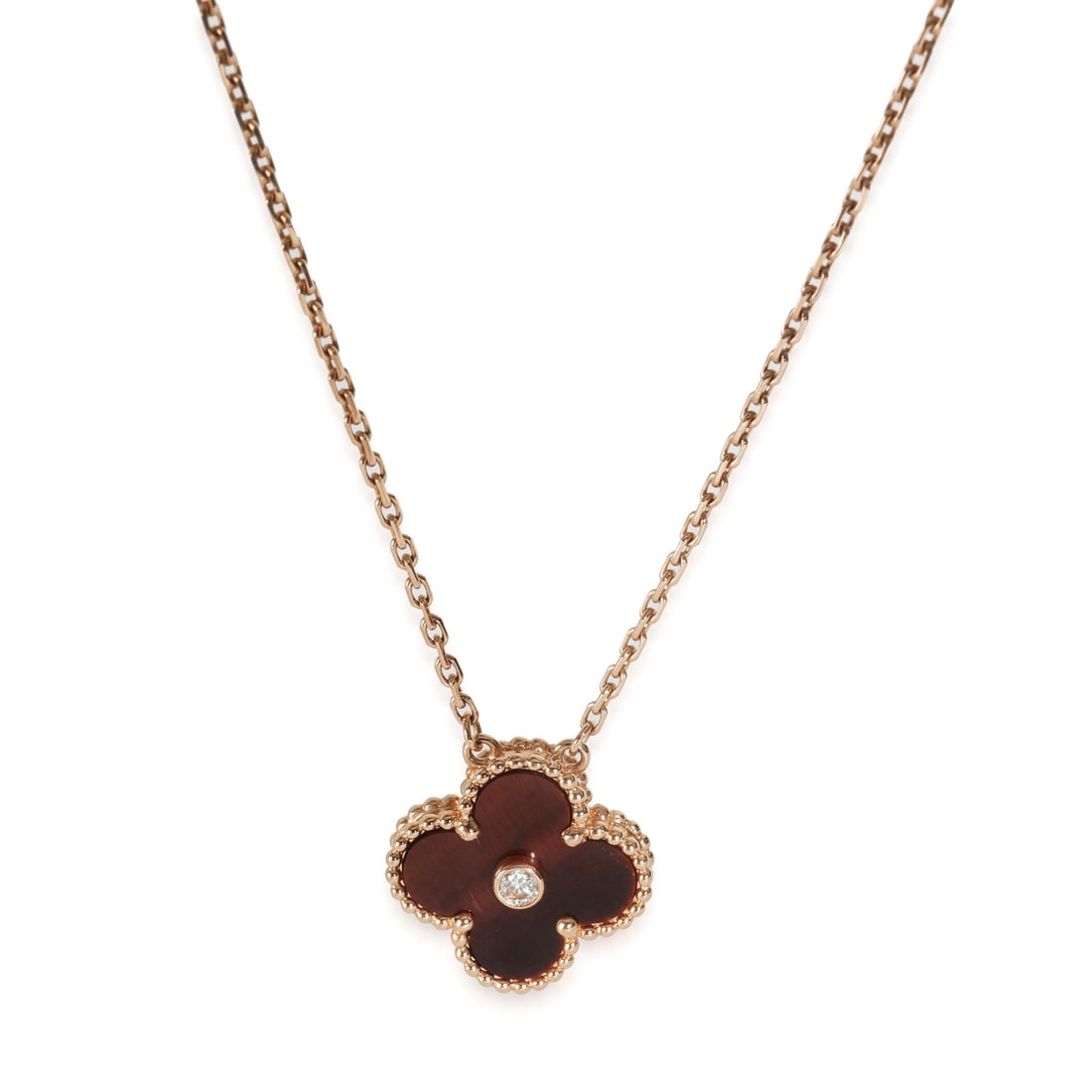 Van Cleef & Arpels 2017 Limited Edition Rose Gold Diamond Pendant: Van Cleef & Arpels 2017 Limited Edition Rose Gold Diamond Pendant Introducing the exquisite Van Cleef & Arpels 2017 Limited Edition Vintage Alhambra Pendant, a stunning accessory crafted in luxurious