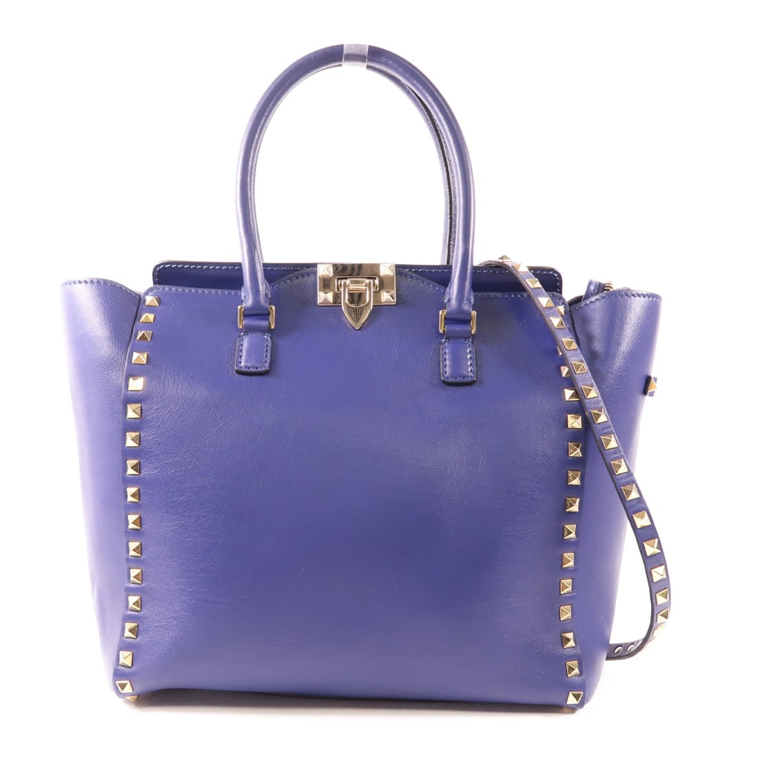 Valentino Blue Calfskin Leather 2 Way Shoulder Bag GHW: Valentino Blue Calfskin Leather 2 Way Shoulder Bag GHW This Valentino 2 Way Shoulder Bag is a stylish accessory crafted from luxurious calfskin leather in an elegant blue hue. Designed with versatilit