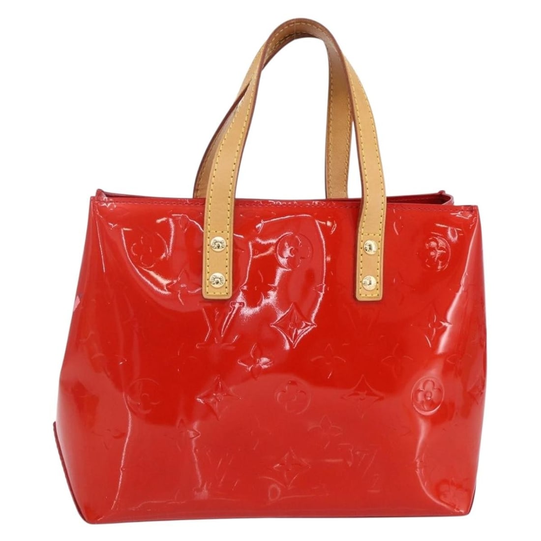 LOUIS VUITTON Monogram Vernis Reade PM Red Hand Bag M91088 (1 of 18)