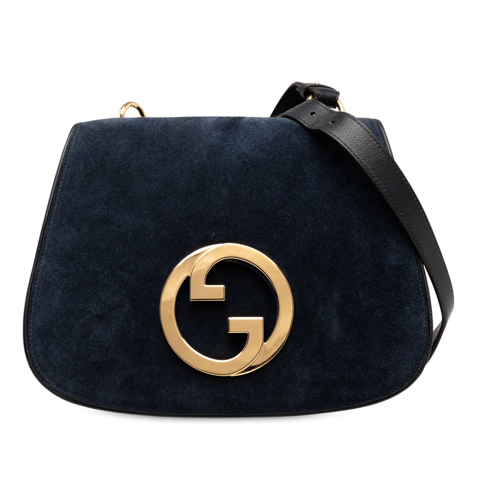 Gucci Medium Suede Blondie Crossbody Bag Blue Italy (1 of 8)