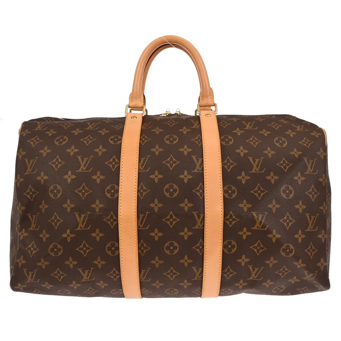 Keepall 45 Monogram Canvas Travel Duffle by Louis Vuitton M41428: Keepall 45 Monogram Canvas Travel Duffle by Louis Vuitton M41428 This Louis Vuitton Keepall 45 is a vintage extra-large duffle bag crafted from the iconic monogram canvas leather with beige leather do