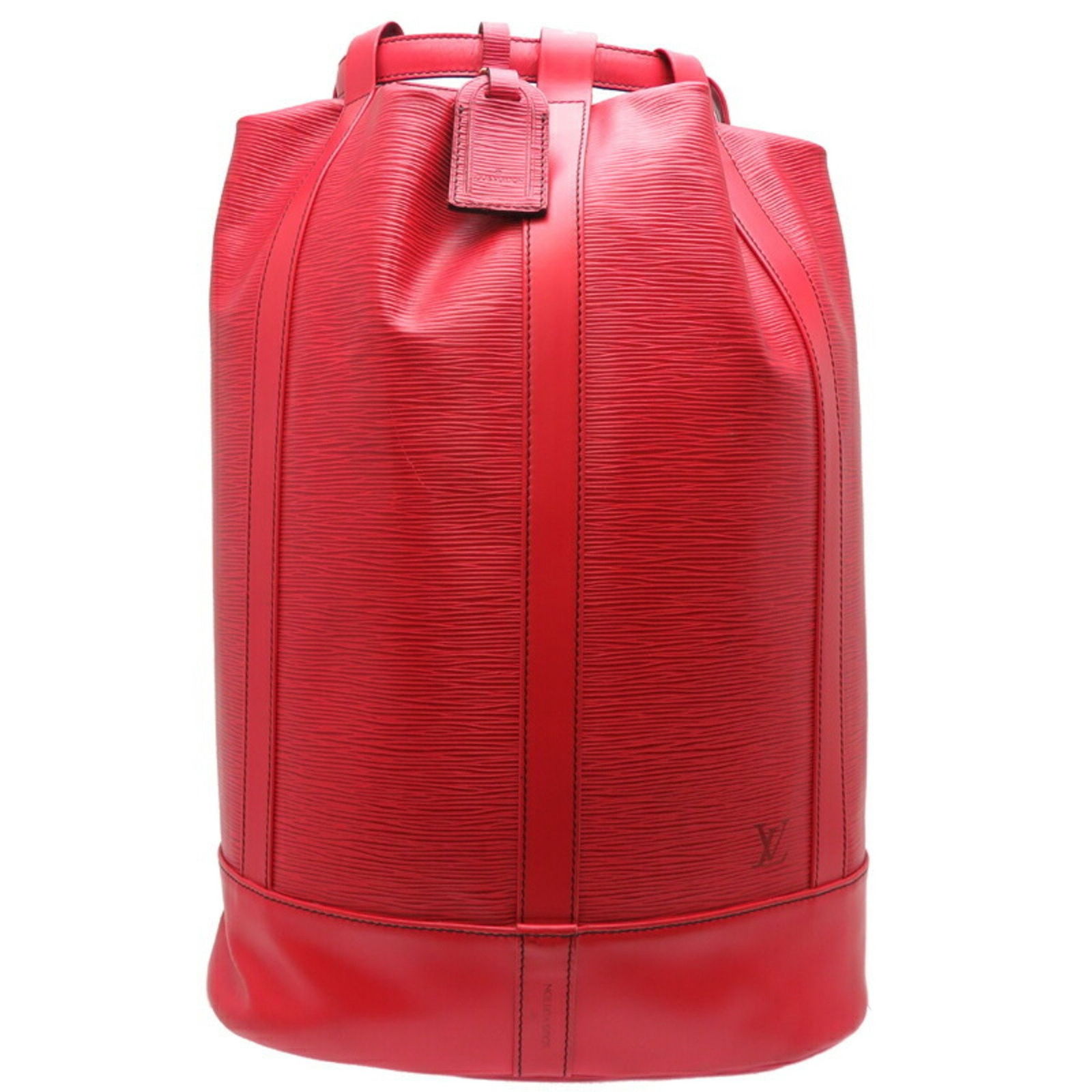 Louis Vuitton Randonnee Red Leather Backpack France: Louis Vuitton Randonnee Red Leather Backpack France This Louis Vuitton Randonnee bag is crafted from red leather and designed for women. It features a spacious interior and a structured silhouette, ma