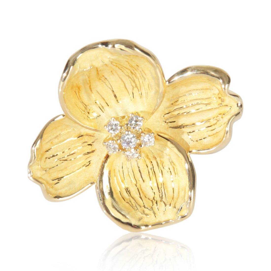 Dogwood Collection 18k Yellow Gold Brooch with Diamonds by Tiffany & Co. (1 of 4)