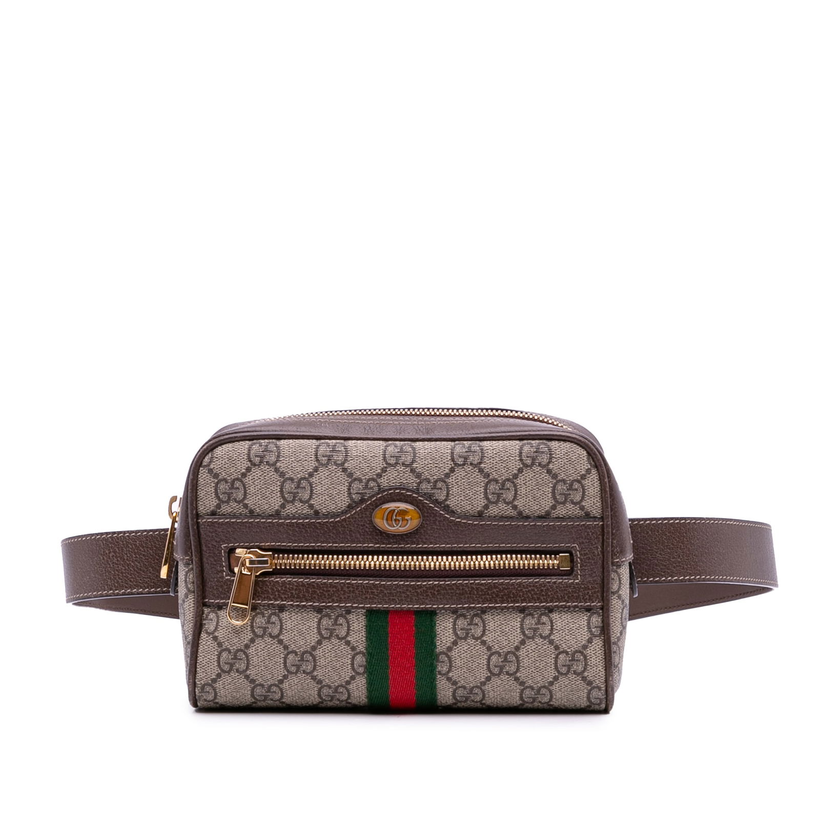 Gucci Small GG Supreme Ophidia Belt Bag Brown Coated Canvas: Gucci Small GG Supreme Ophidia Belt Bag Brown Coated Canvas The Gucci Small GG Supreme Ophidia Belt Bag is a stylish accessory crafted from coated canvas with luxurious leather trim. This functional b