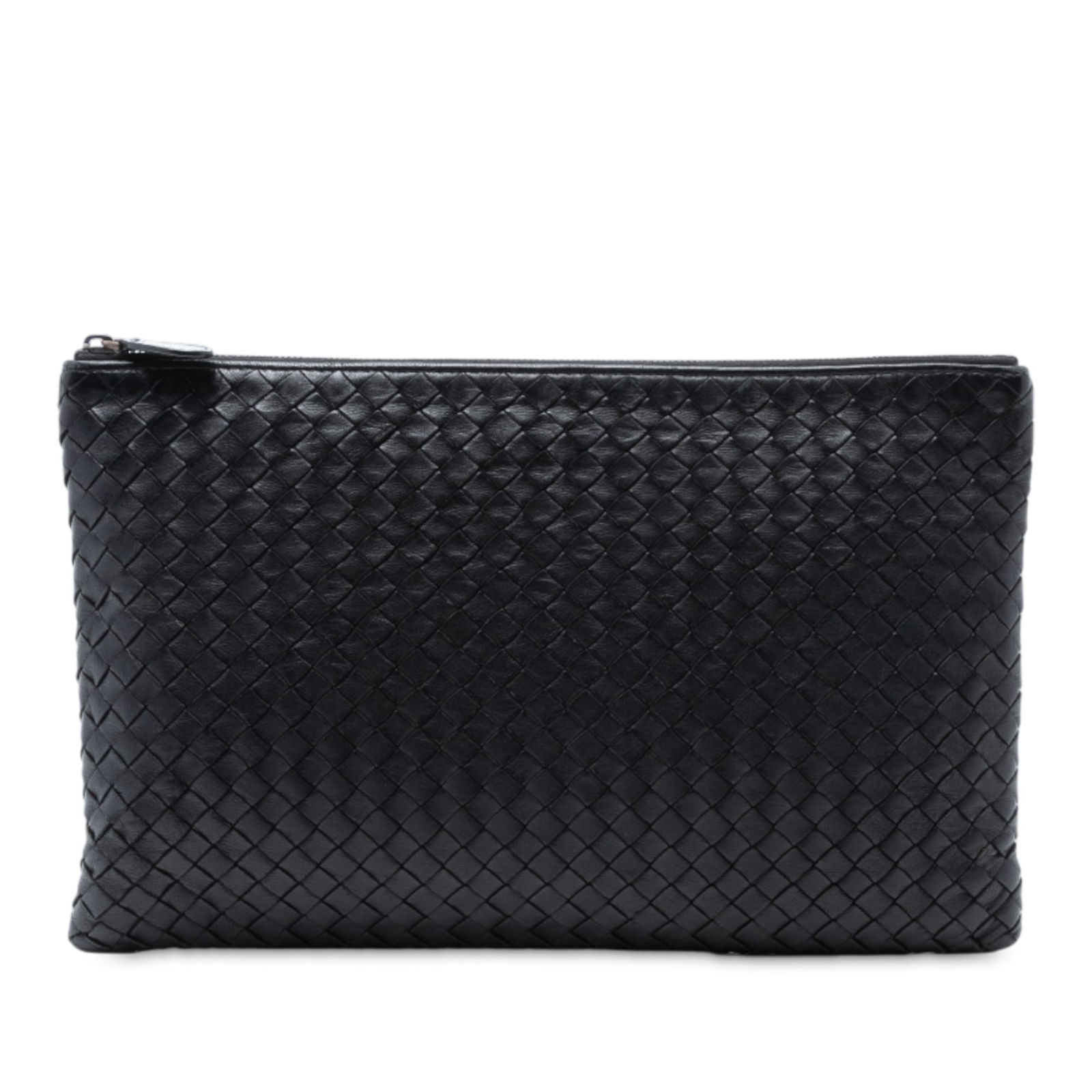 Black Leather Nappa Intrecciato Clutch Bag by Bottega Veneta (1 of 7)