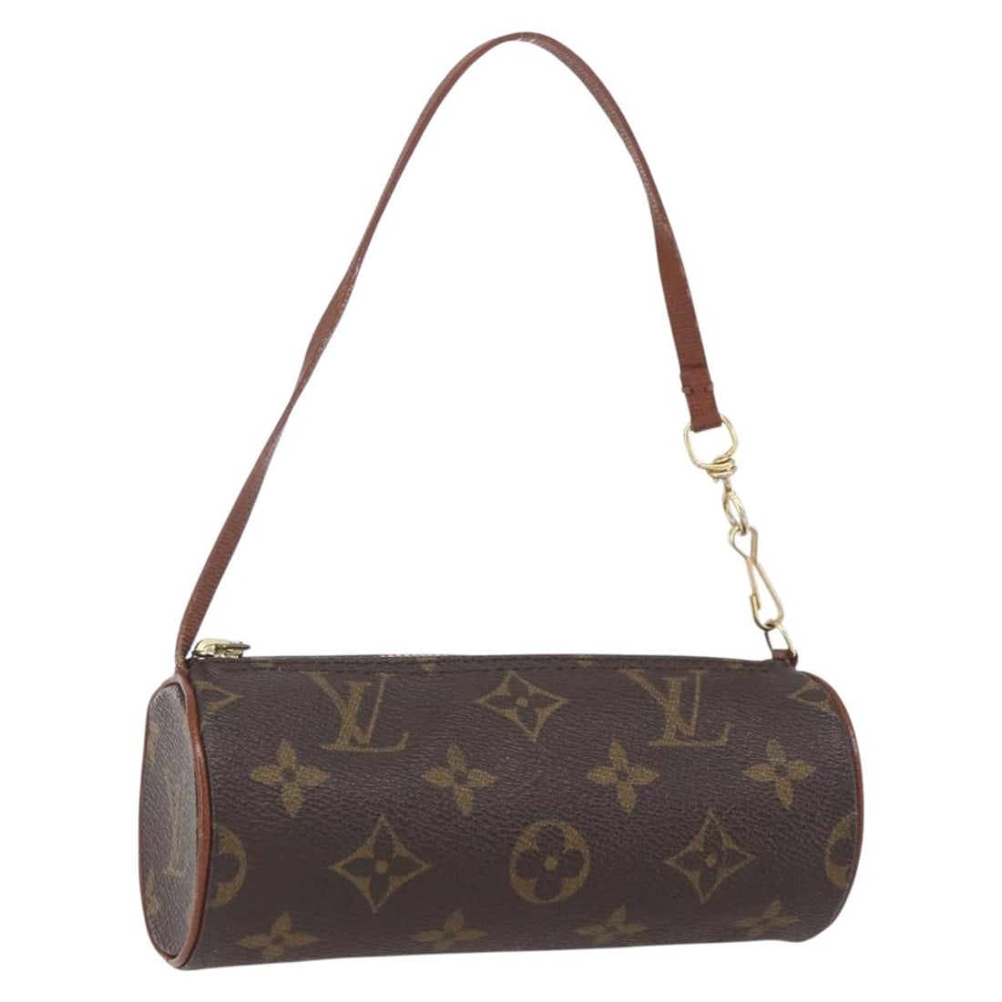 Monogram Canvas Papillon Pouch by Louis Vuitton USA: Monogram Canvas Papillon Pouch by Louis Vuitton USA This Louis Vuitton Monogram Papillon pouch features the iconic monogram canvas exterior in classic brown tones. The compact design includes a zip cl