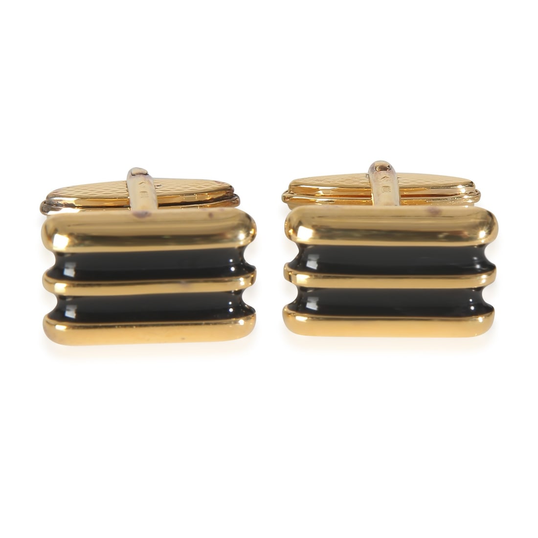 Dunhill Vintage Gold-Plated Cufflinks for Men: Dunhill Vintage Gold-Plated Cufflinks for Men Elevate your formal attire with these vintage Dunhill gold-plated cufflinks. Crafted for men, these cufflinks feature a classic design that adds a touch o