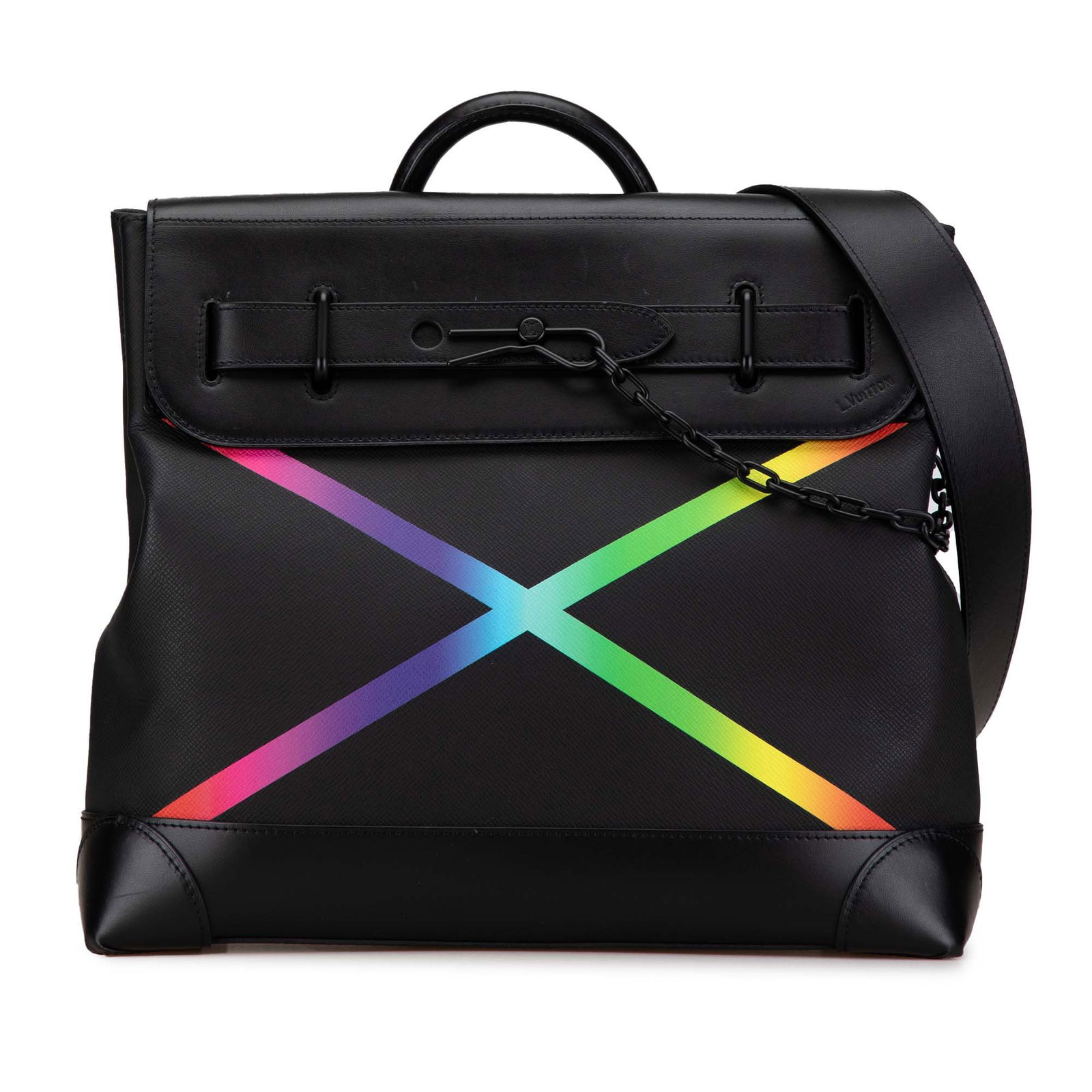Louis Vuitton Taiga Rainbow Steamer PM Black Leather Handbag (1 of 10)