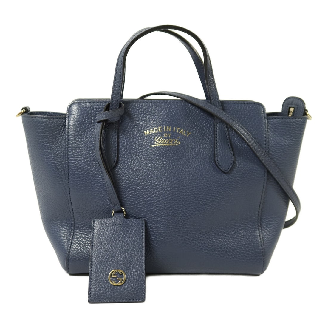 Blue Calfskin GUCCI 368827 GG Silver Hardware Convertible Shoulder Bag: Blue Calfskin GUCCI 368827 GG Silver Hardware Convertible Shoulder Bag This Gucci 2-way shoulder bag is crafted from luxurious blue calfskin leather and features silver-tone hardware. Made in Italy, t